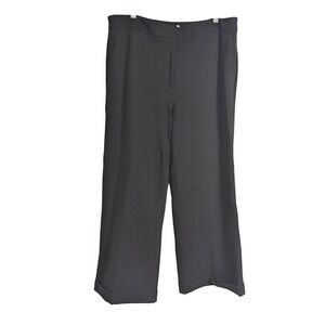 Boden Womens Black Wide Leg Cropped Trousers US 14R Career Casual‎